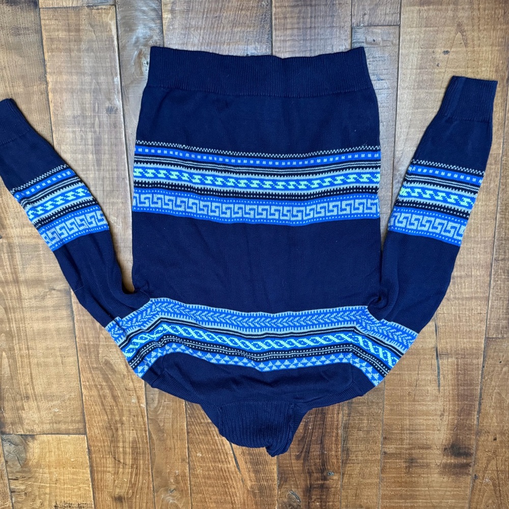 Crewcuts Navy Cardigan with Blue and Green Patterns